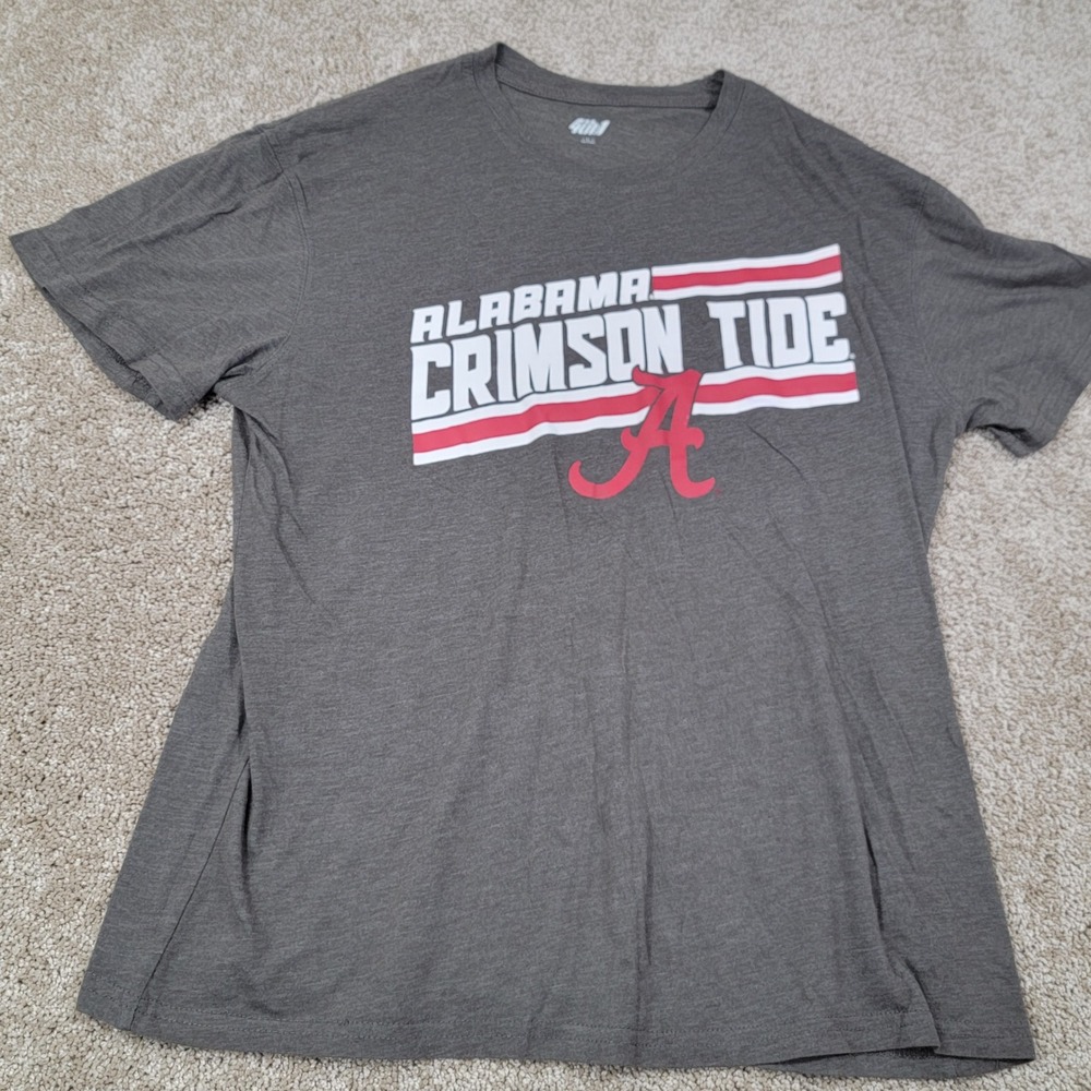 Alabama Crimson Tide T-Shirt 4th and 1 Heather Gray Mens Size Large